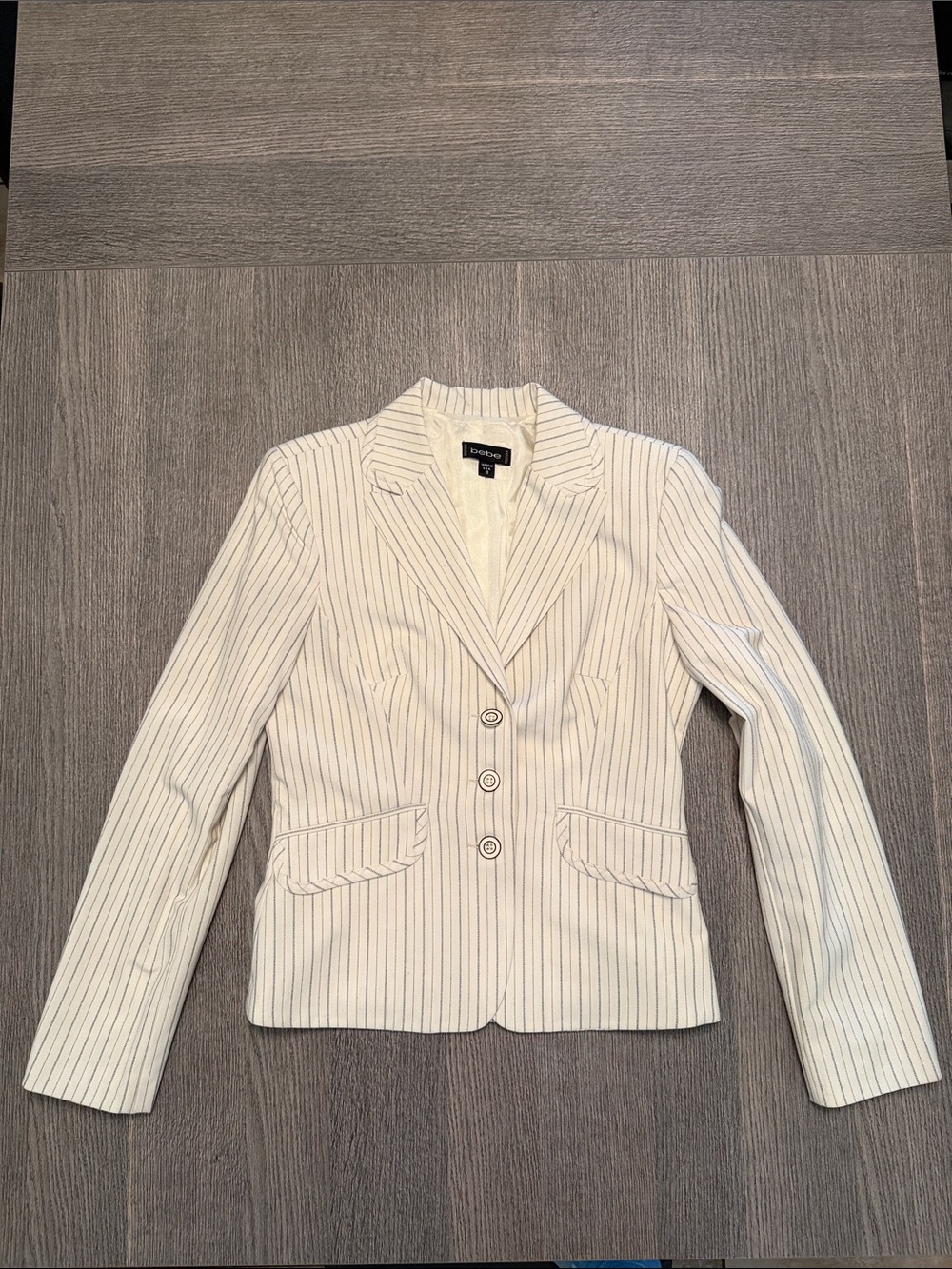 bebe Pinstripe Tailored Blazer